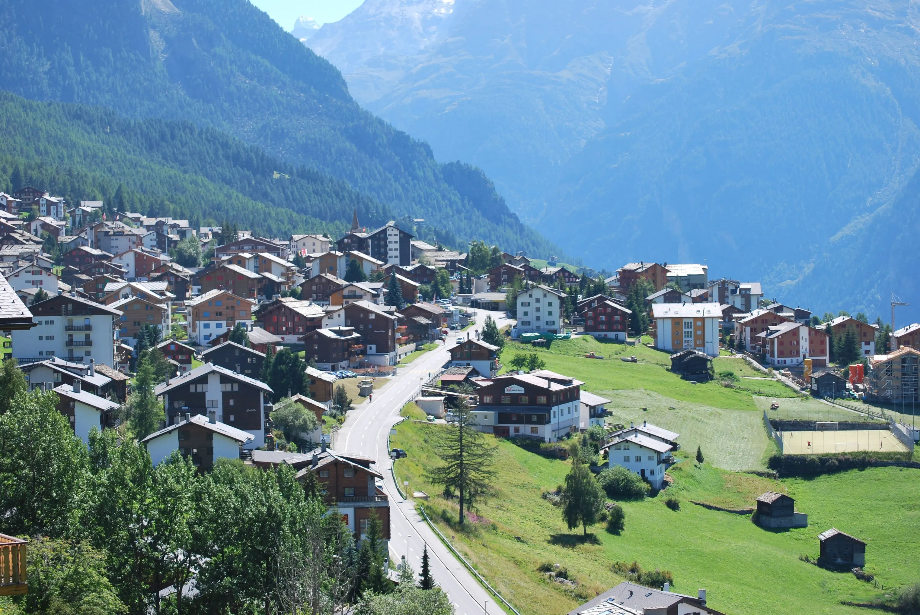 Bergpanorama Grächen, Wallis – Aussicht vom Chalet La Marmotte