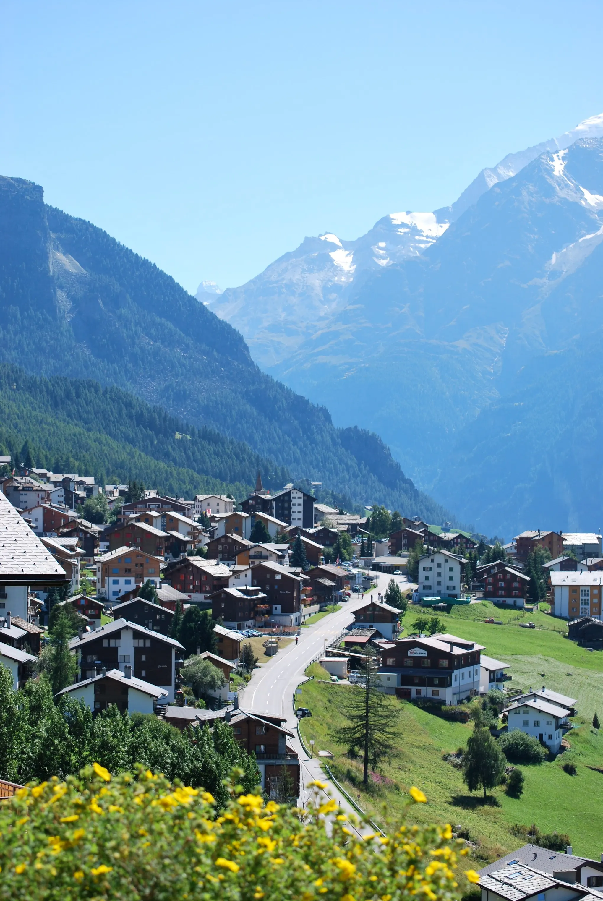 Bergpanorama Grächen, Wallis – Aussicht vom Chalet La Marmotte